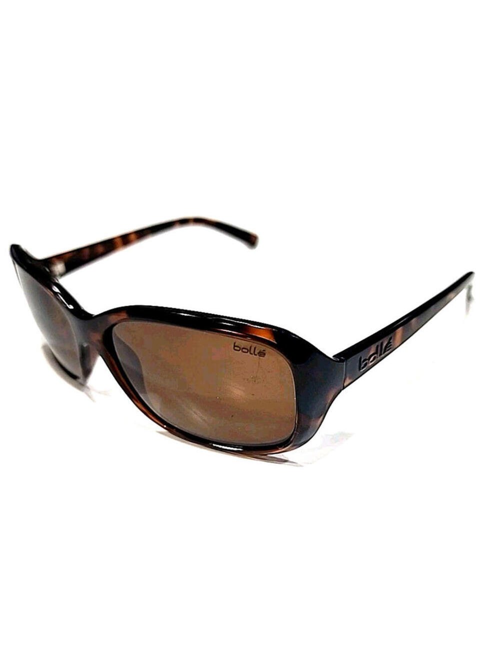 Bolle Brown Tortoise Rectangle Wrap Sunglasses Read